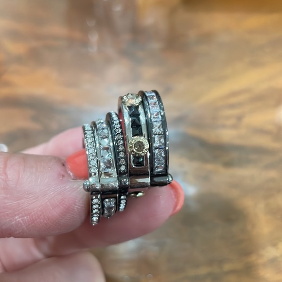Attached Silver Stacking Rings - Picture 2 of 2